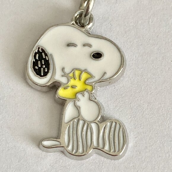 Peanuts Snoopy Woodstock Clip On Charm Zipper Pull Purse Charm Signed Enamel - Picture 4 of 8